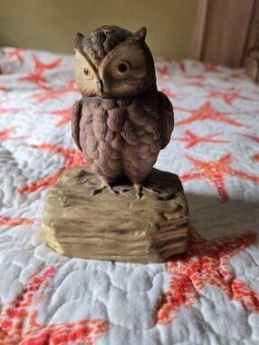 Vintage Gorham Porcelain Owl Music Box - Japan